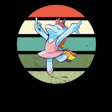 Motiv Vintage Retro Einhorn Sonnenuntergang