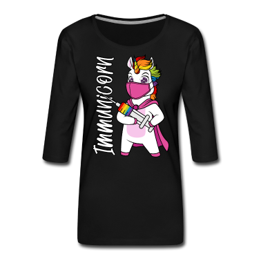 Einhörner Langarmshirt - Geimpft Impfung impfen Immunicorn Spritze