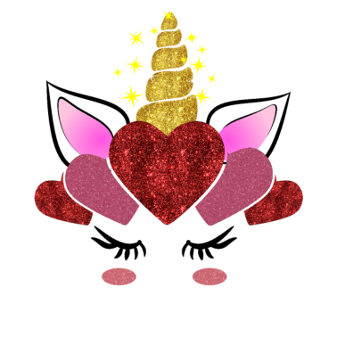 Motiv Valentinstag Einhorn Geschenk für Mädchen & Frauen