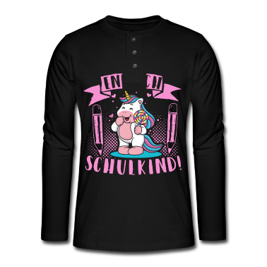 Einhörner Langarmshirt - Schulkind 2021 Mädchen Einhorn Glitzer Einschulung