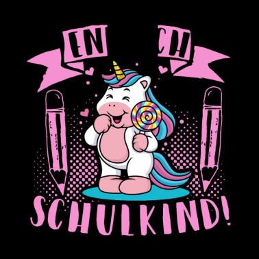 Motiv Schulkind 2021 Mädchen Einhorn Glitzer Einschulung