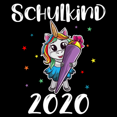 Motiv Einhorn mit Schultüte, Einschulung, Schulanfang