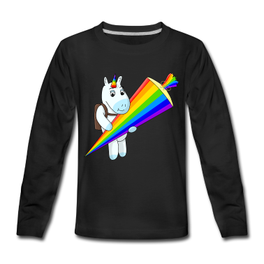 Einhörner Langarmshirt - Einhorn Einschulung Schulbeginn Kinder