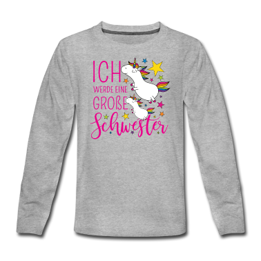 Einhörner Langarmshirt - Große Schwester Einhorn Einhörner pink Sterne Bunt