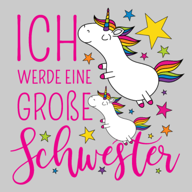Motiv Große Schwester Einhorn Einhörner pink Sterne Bunt