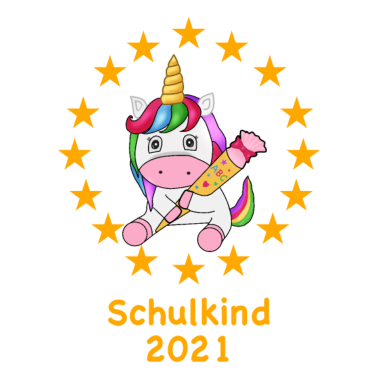 Motiv Schulkind 2021 Design - Endlich Schulkind Einhorn