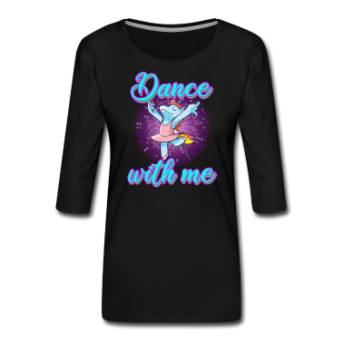 Einhörner Langarmshirt - Dance With Me - Einhorn Tanzen Discokugel Disco