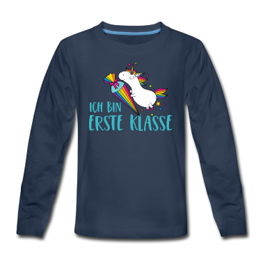 Einhörner Langarmshirt - Einhorn Einschulung Schule Zuckertüte Erste Klasse