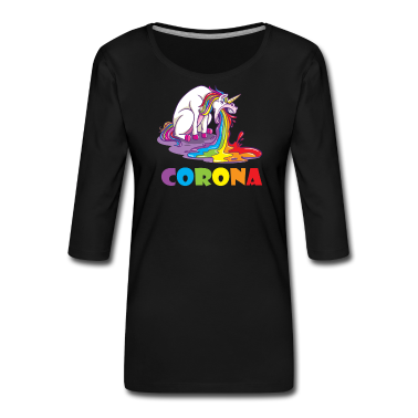 Einhörner Langarmshirt - Einhorn findet Corona zum Kotzen lustiges Geschenk