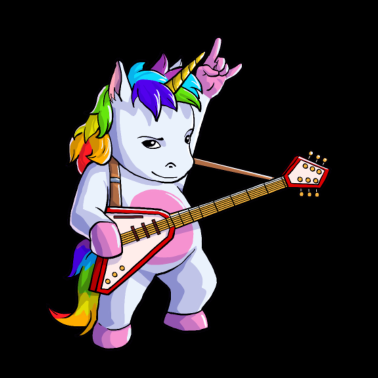 Motiv Einhorn Gitarre Heavy Metal Rock'n'Roll