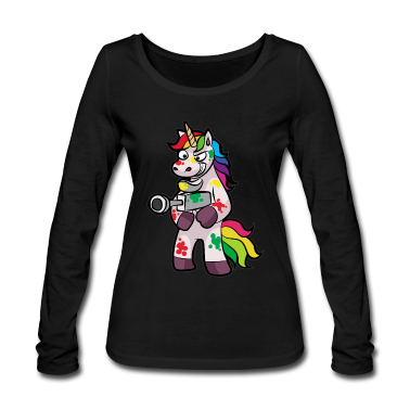 Einhörner Langarmshirt - PAINTBALL Einhorn Markierer Airsoft Geschenk Kind