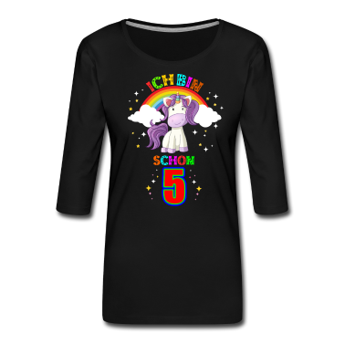 Einhörner Langarmshirt - Bin Schon 5 Junge Mädchen Einhorn 5. Geburtstag