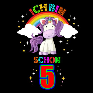 Motiv Bin Schon 5 Junge Mädchen Einhorn 5. Geburtstag