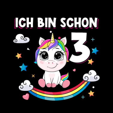 Motiv Ich bin schon 3 Jahre alt Geburtstag Kind Einhorn