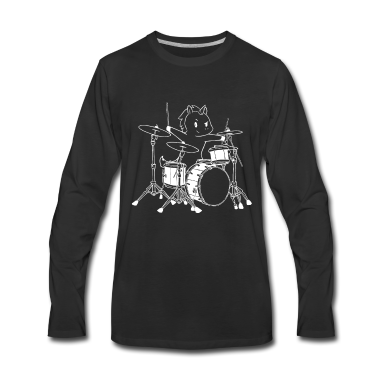 Einhörner Langarmshirt - Drummer Einhorn - Einhorn liebt Schlagzeug