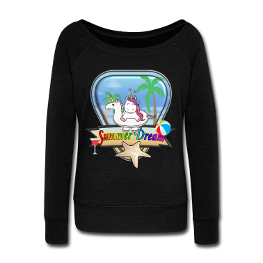 Einhörner Langarmshirt - Sommer Einhorn Strand Urlaub Meer Seestern Baden