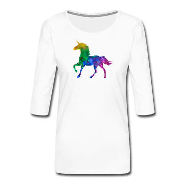 Einhörner Langarmshirt - Einhorn Regenbogen Schatten Bunt Regenbogenfarben
