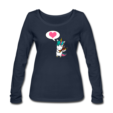 Einhörner Langarmshirt - Unicorn Einhorn spielt Geige, seine große Liebe
