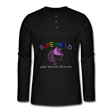 Einhörner Langarmshirt - Einhorn regenbogen superheld Helden Geschenk