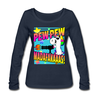 Einhörner Langarmshirt - Lustige Sprüche Pew Pew Madafakaaas! Einhorn