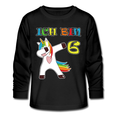 Einhörner Langarmshirt - Geburtstag Kindergeburtstag Einhorn Ich bin 6