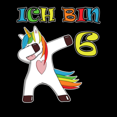Motiv Geburtstag Kindergeburtstag Einhorn Ich bin 6