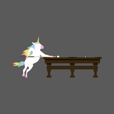 Motiv Unicorn Playing Pool Billiard 8 Ball Gift