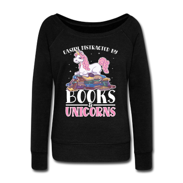 Einhörner Langarmshirt - Leicht abgelenkt von Büchern und Einhörnern Buch