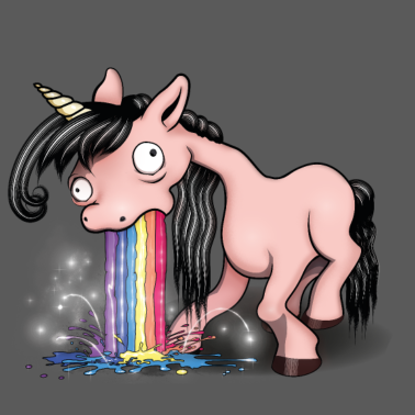 Motiv Kotzendes Einhorn Regenbogen
