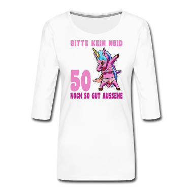 Einhörner Langarmshirt - 50. Geburtstag 50 Jahre Einhorn mit Walker Stock