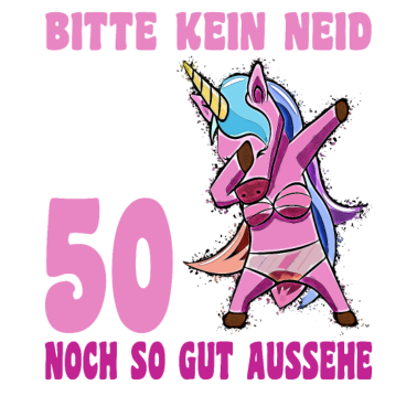 Motiv 50. Geburtstag 50 Jahre Einhorn mit Walker Stock