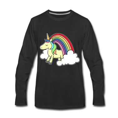 Einhörner Langarmshirt - Einhorn mit Regenbogen