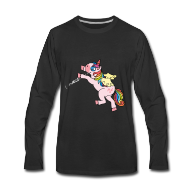 Einhörner Langarmshirt - Einhorn spielt Klarinette Einhorn Geschenk