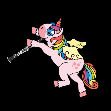 Motiv Einhorn spielt Klarinette Einhorn Geschenk