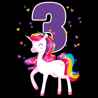 Motiv 3. Geburtstag Mädchen Einhorn 3 Jahre Geschenk