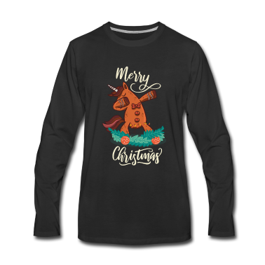 Einhörner Langarmshirt - Weihnachten dabbing gingerbread unicorn design