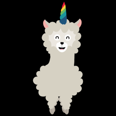 Motiv Einhorn-Alpaka mit rainbowhorn