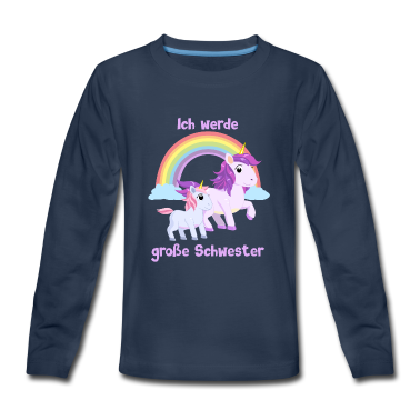 Einhörner Langarmshirt - Ich werde große Schwester - Einhorn - Einhörner