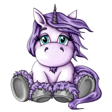 Motiv Zuckersüßes lila Einhorn flauschiges Fabelwesen