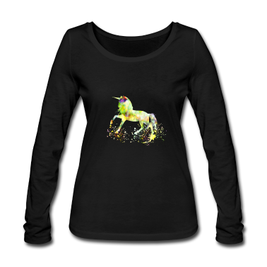 Einhörner Langarmshirt - Einhorn im Splash Style - Glitter Unicorn