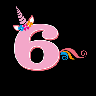Motiv einhorn 6. geburtstag