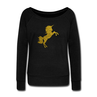 Einhörner Langarmshirt - Golden Unicorn - Goldenes Einhorn Gold Glitzer