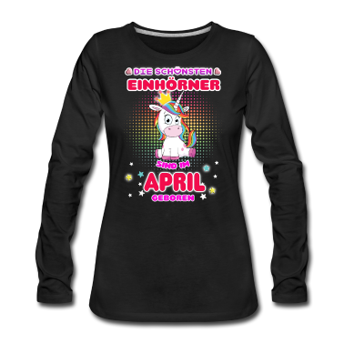 Einhörner Langarmshirt - April-Einhorn