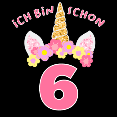 Motiv Kinder Einhorn ich bin schon 6 Jahre 6. Geburtstag