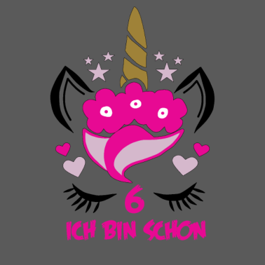 Motiv Einhorn - Ich bin schon 6 - Geburtstag 6 Jahre