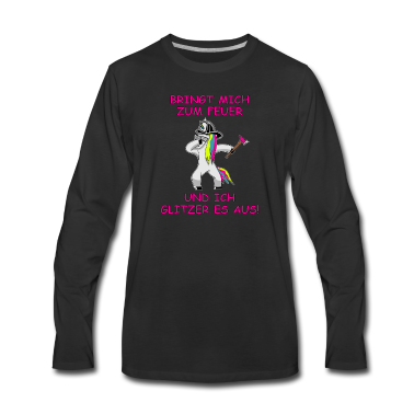 Einhörner Langarmshirt - Feuerwehr Einhorn Feuer Unicorn