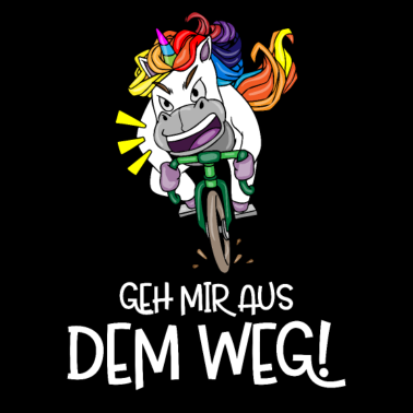 Motiv wütendes Einhorn auf Fahrrad - Geh mir aus dem Weg