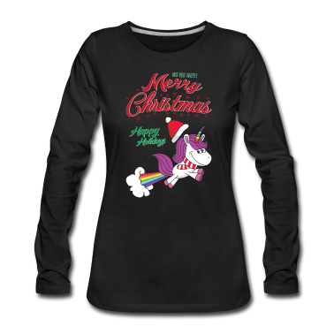 Einhörner Langarmshirt - Einhorn Weihnachten