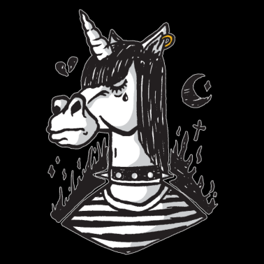 Motiv Emo Gothic Einhorn mythisch schwarz