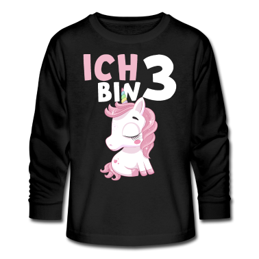 Einhörner Langarmshirt - 3. Geburtstag Mädchen Einhorn Ich Bin 3 Jahre